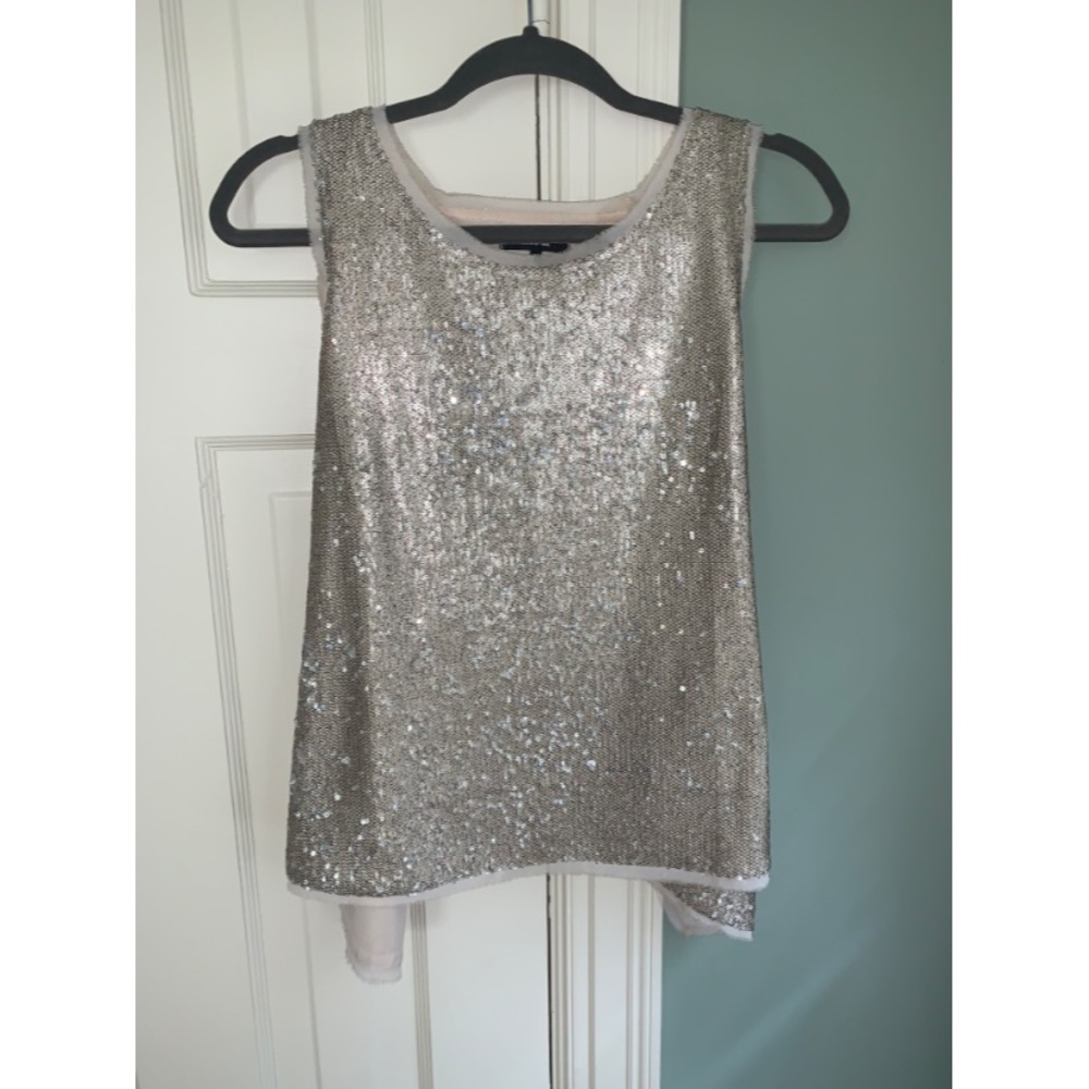 Gold Sequin Miss Me Tank